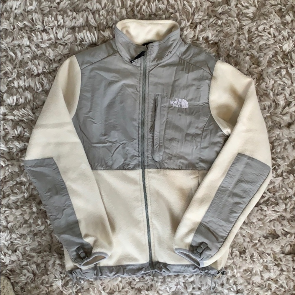 Cream/Grey North Face Zip-Up